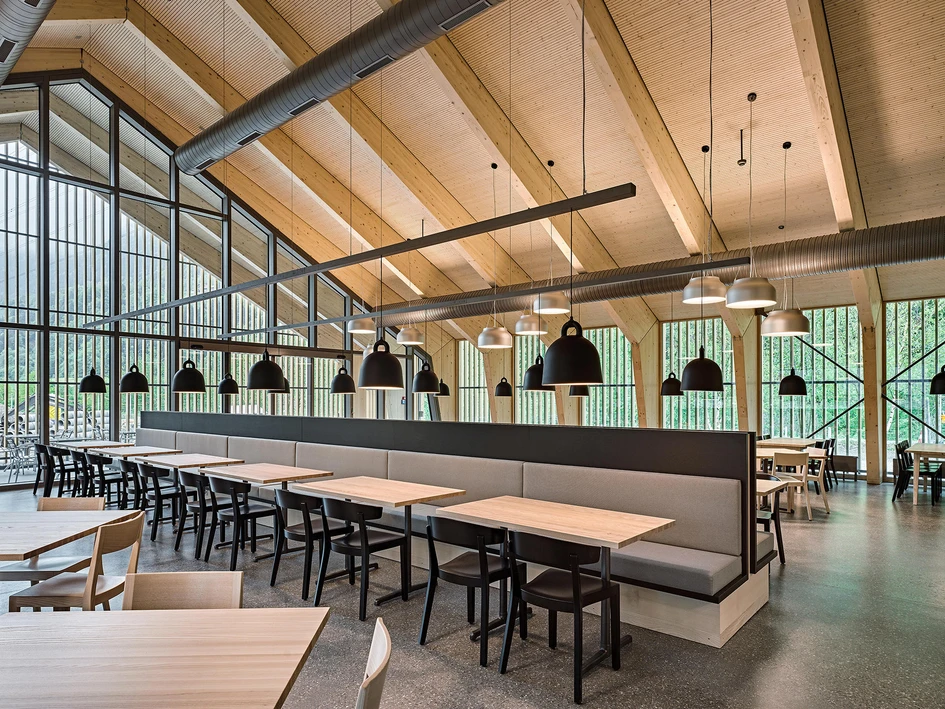 Gotthard Raststätte is a roadside service station with a focus on its natural surroundings. Photo: Roger Frei