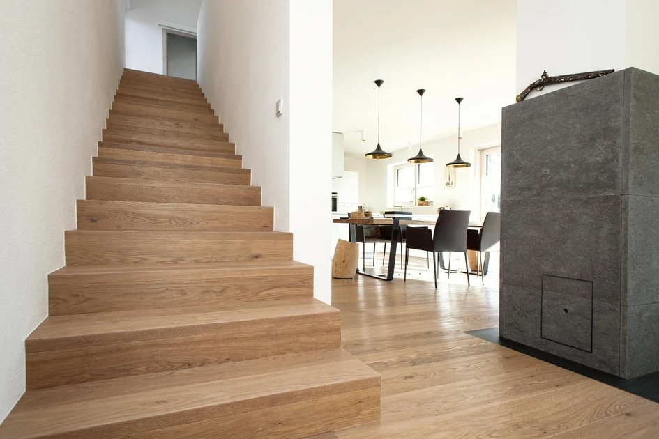 Straight staircases require the most length but the least width