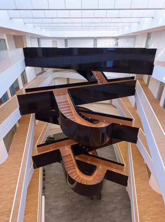 This central staircase in the UN City project by 3XN. Photo: Eric Laignel