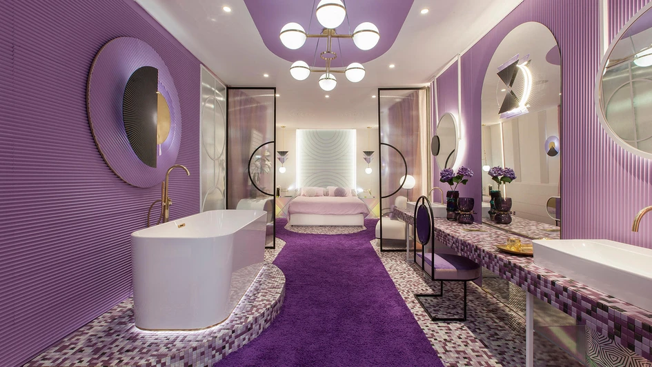 The concept Violet Blisssuite hotel rooms utilise glass in all its forms and applications. Photo: Gonzalo Botet