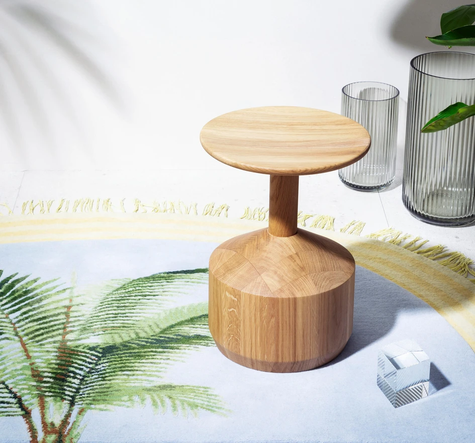 Both Fantoni's stool (top) and Miniforms' Pezzo stool (bottom) seem inspired by the simplicity of the tree trunk