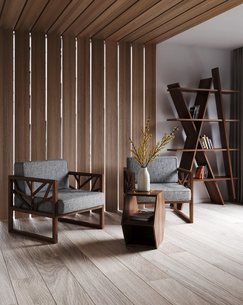 Whichever way it points, the multi-positional and -directional Hexa is a table with character from Wewood