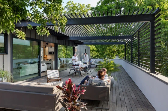 Cantilevered buildings like Autohaus create natural canopies and extra living space without adding to the footprint. Photos: Charles David Smith