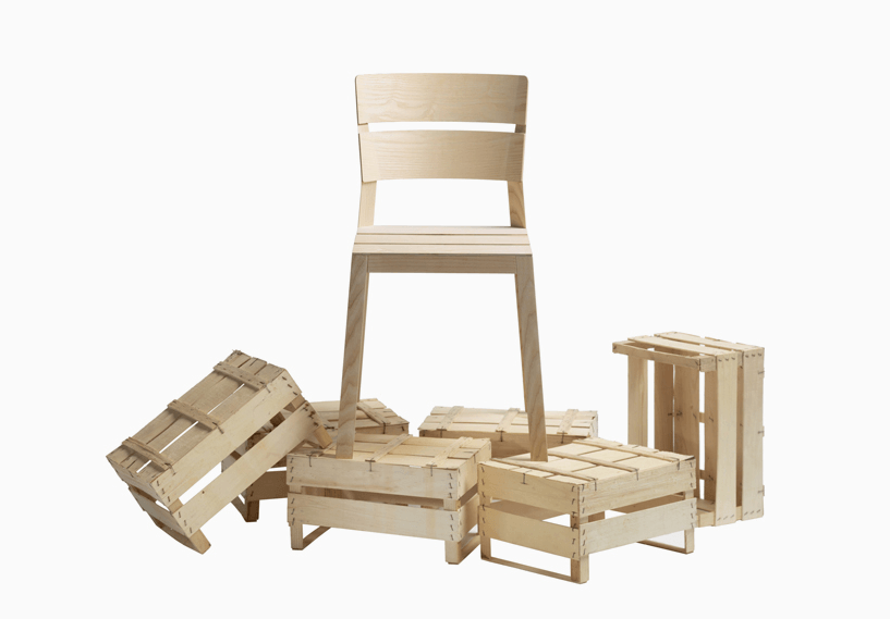 Schneiderschram's Satsuma chair is inspired by the solid yet lightweight construction of orange crates. Photo: © Schneiderschram
