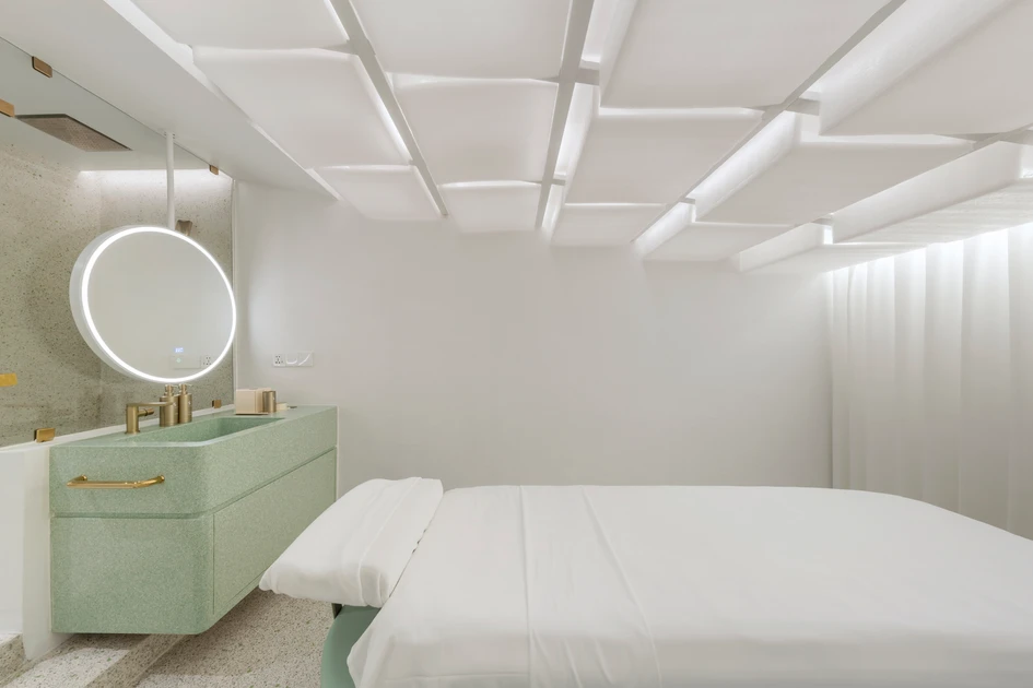 Semi-transparent and backlit fabrics make small spaces look big, as here in Bankok's Infinity Wellbeing Spa by Space Popular. Photos: Wison Tungthunya