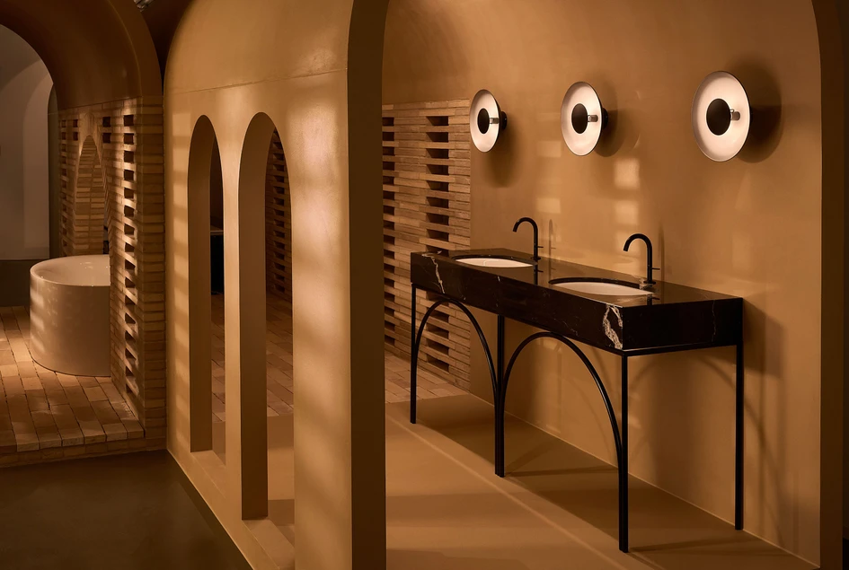 Made from a wide variety of materials, such as concrete, clay plaster, or Yakisugi-charred spruce wood, each bathroom exemplifies a merging of product design and architecture to show the unifying effect of attention to detail