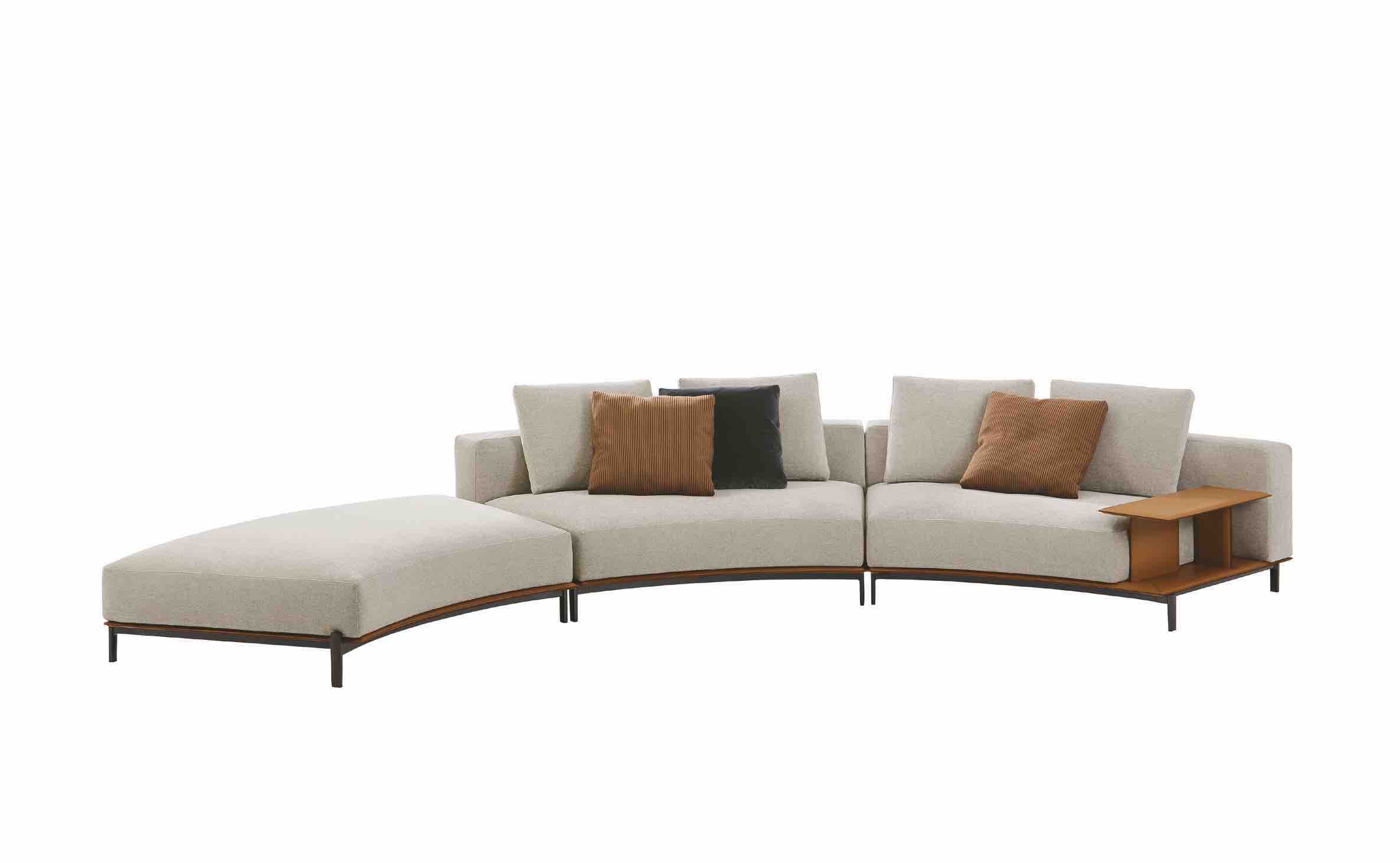 The emphasis for the Brera Sofa is on combining understated elegance with supreme comfort. Its modular make up allows for a linear arrangement, or a curved profile, which suits larger spaces