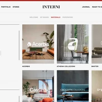 „Die Interni-Methode” bietet Besucher:innen Zugang zu über tausend Materialien und mehr als hundert Marken sowie einer Online-Materialgalerie und virtuellen Showrooms