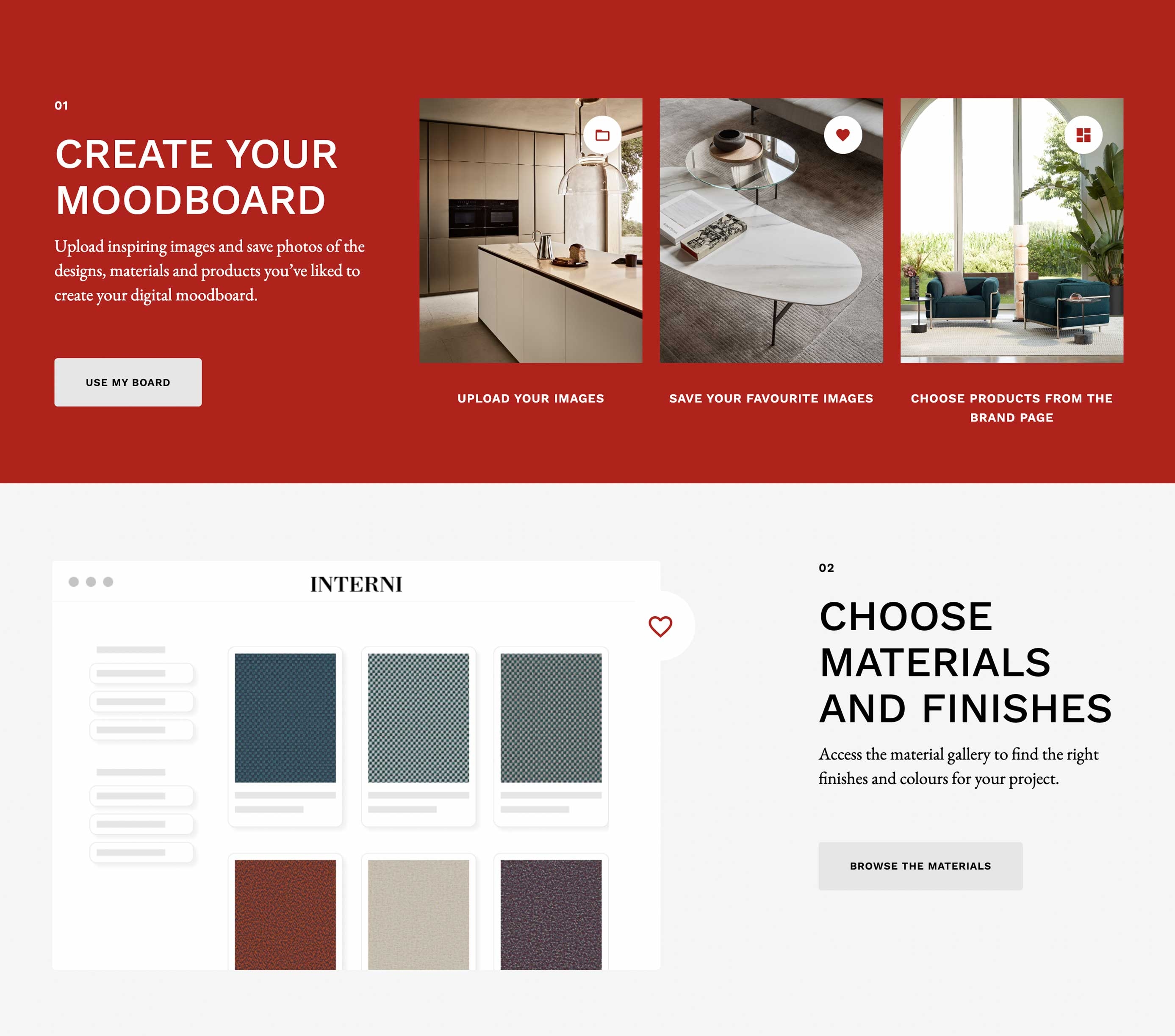 Spearheaded by the intuitive moodboard and new client portal, Interni's fresh online tools offer a vital design platform for the company's business partners worldwide