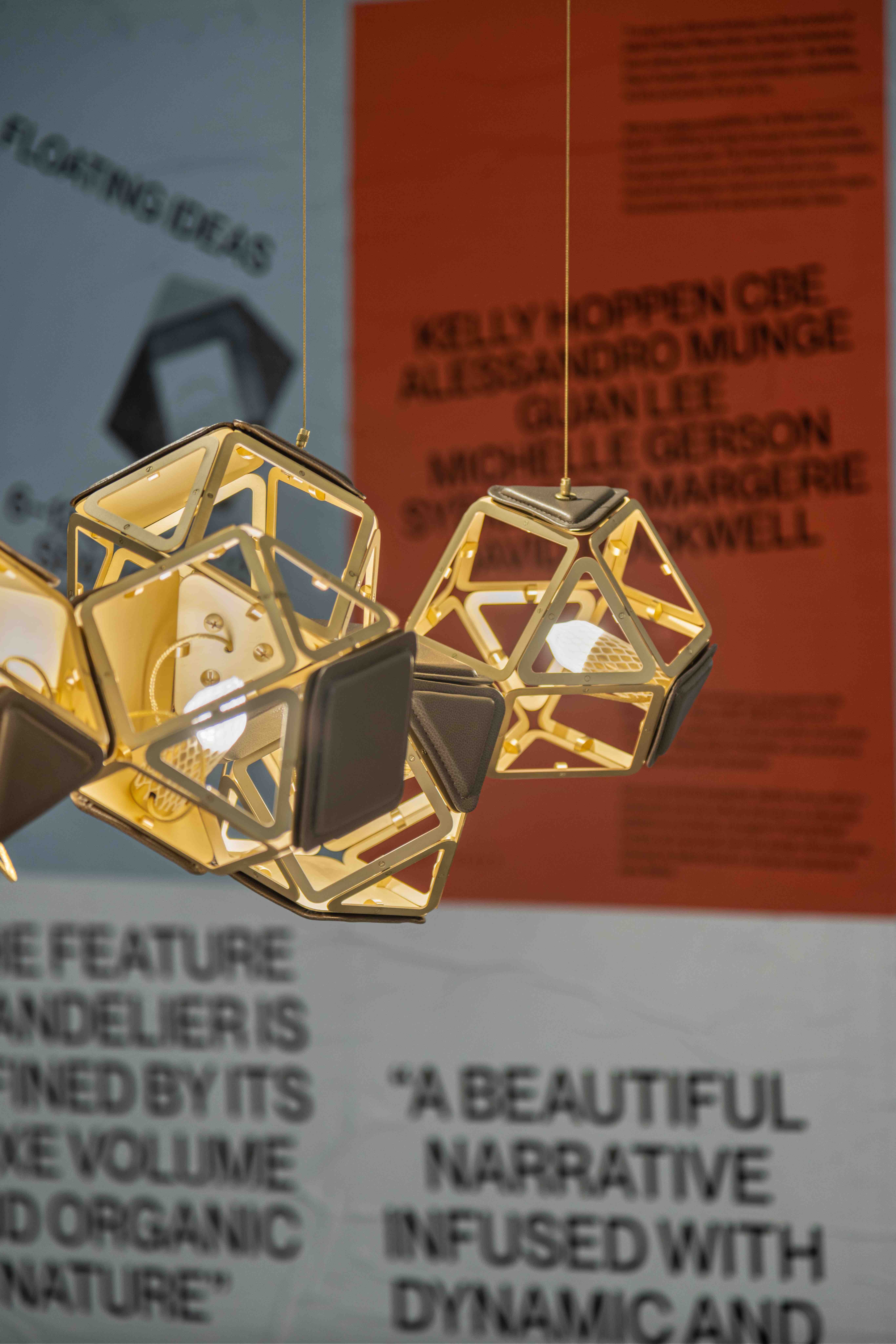 The reimagining by Michelle Gerson (top) has the delicate appearance of blossoms on a branch, while Sybille de Margerie’s reworking (below) is a clever grouping, sculpted using sections in leather