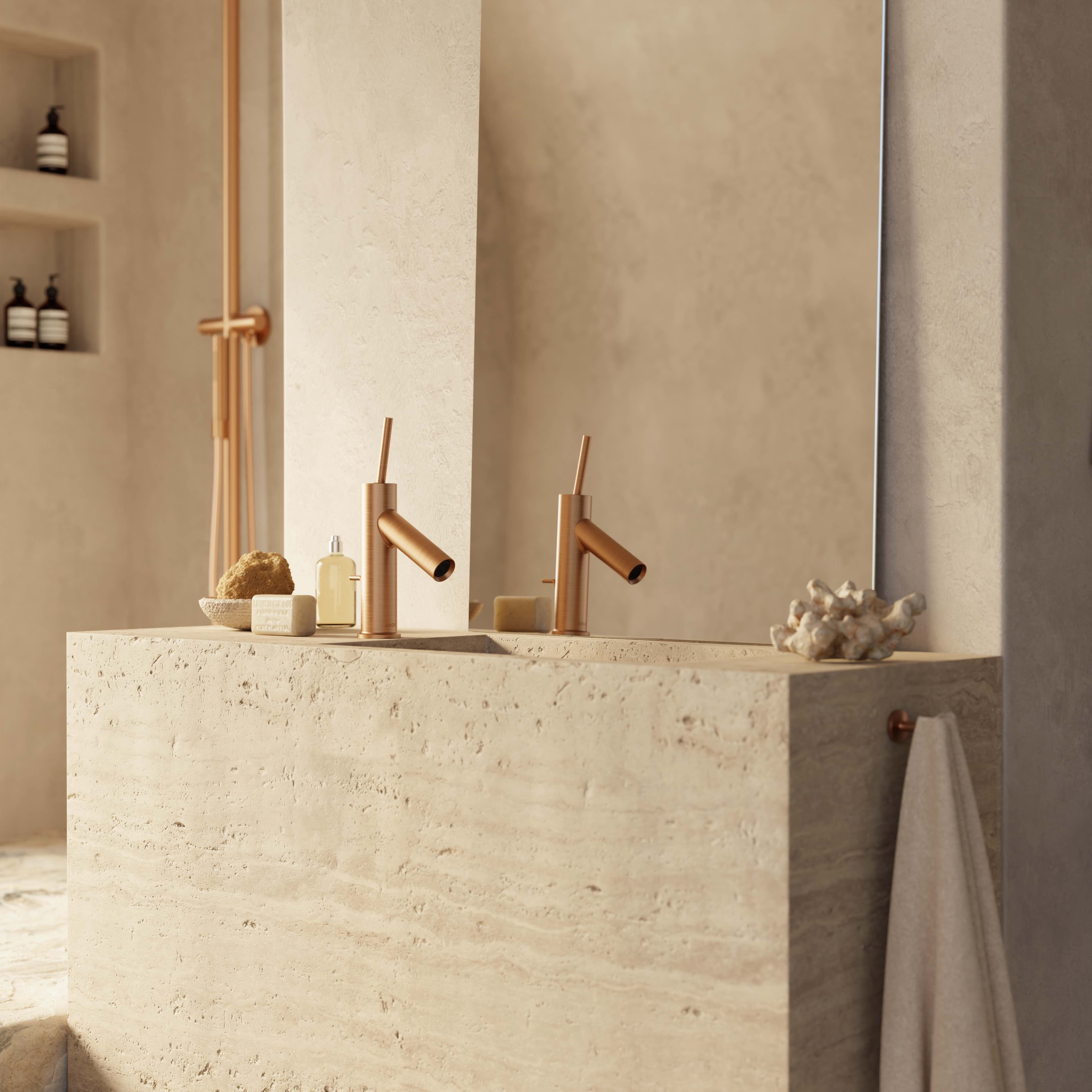 The elegant beauty of AXOR's Starck range is in its simplicity. By reducing the faucet to its bar minimum of two straight pipes, the collection has the innocence and honesty of a child's drawing