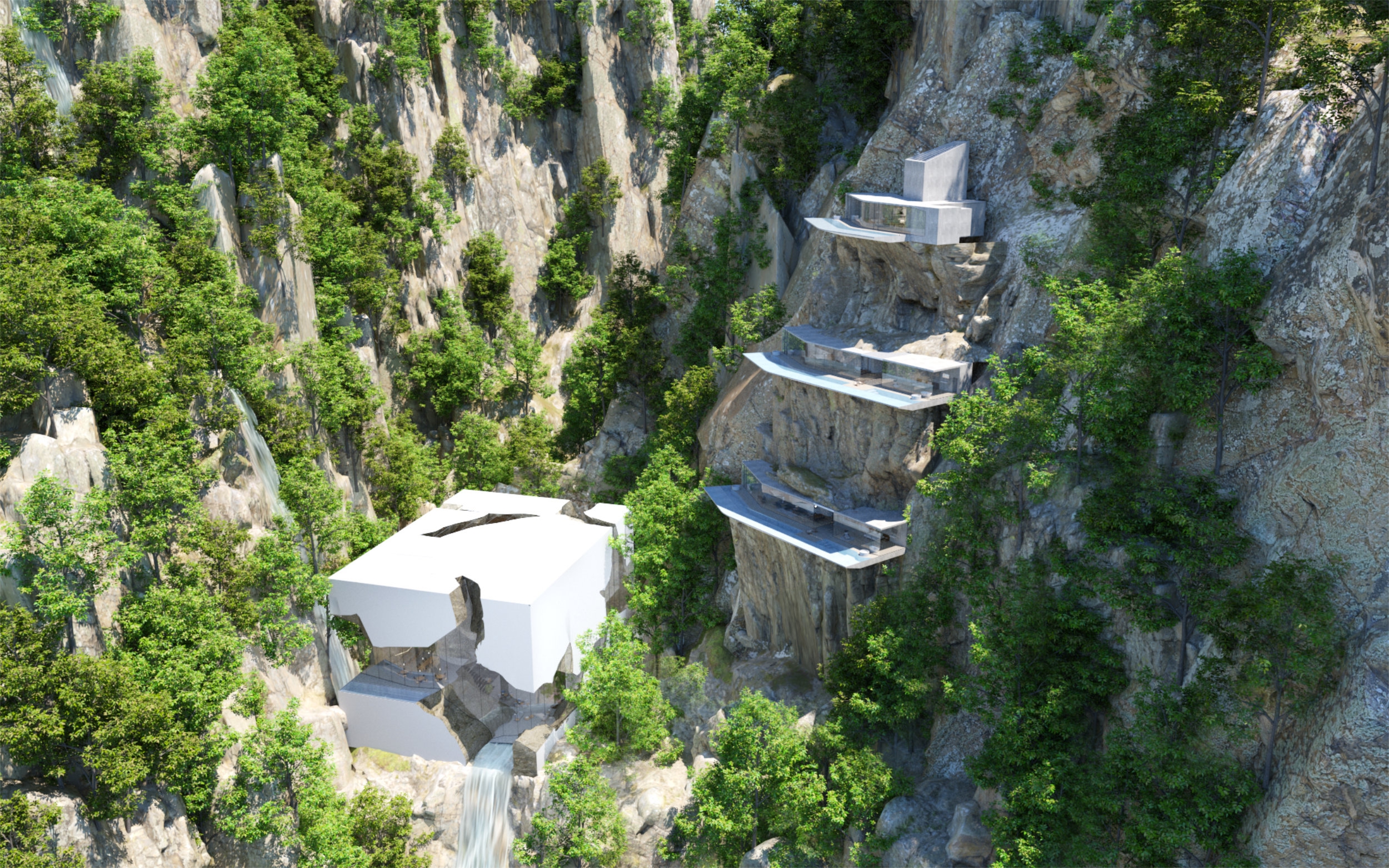In dreaming up the Hokkaido Rock House virtual space for Japanese wood-furniture experts CondeHouse, architect Sou Fujimoto was freed entirely from real-world restraints