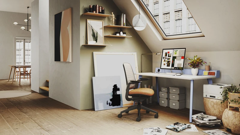 Its quick and adaptive design makes Lares SE a great addition to co-working spaces (top), nomad areas in the workplace or a home office environment (bottom)