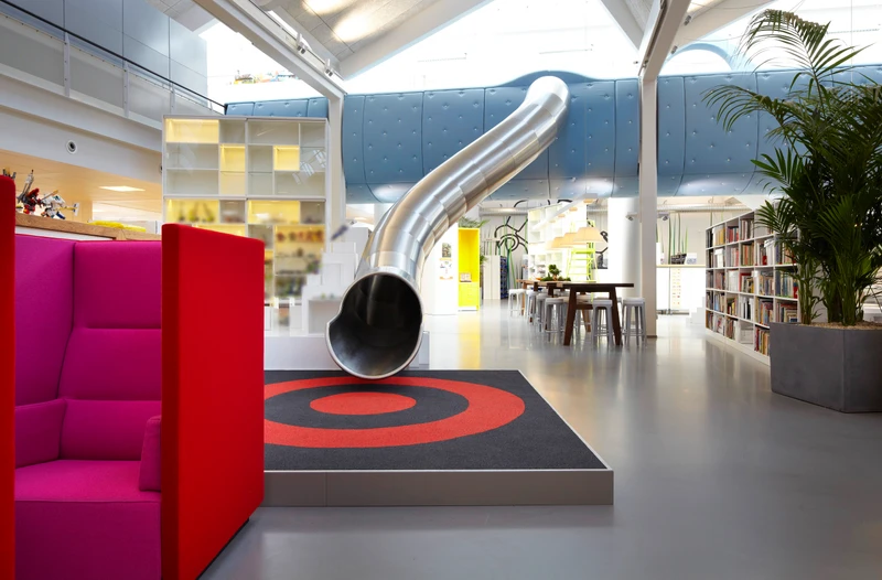 LEGO’s development office in Copenhagen brings childlike playfulness and fun to its interiors and workflows, feeding employees’ creativity. Photos: Anders Sune Berg
