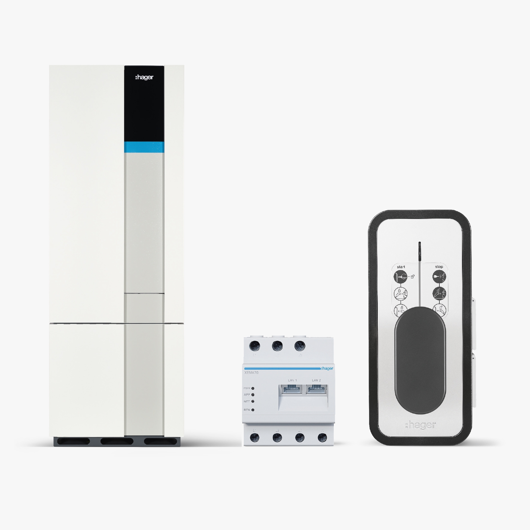 Flow consists of an energy manager, energy storage and optional charging station. The energy system enables single-family and two-family homes to achieve a high degree of self-sufficiency from the grid