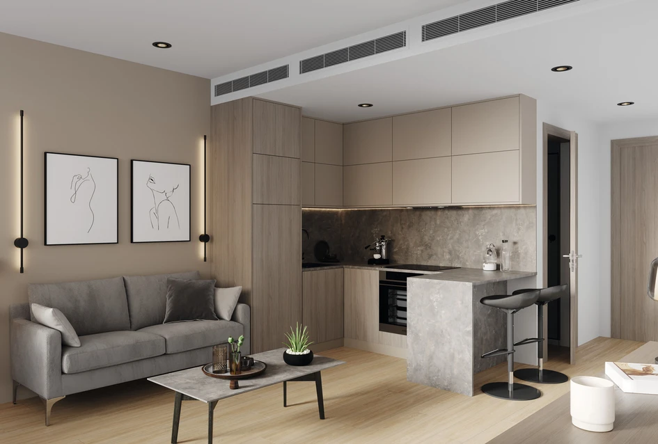 The new eat-in kitchen: colour-coordinated decors can consciously and functionally design the fusion of kitchen and living area