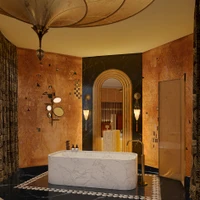 In the Chef's Lounge, envisioned by the agency AW2, materials and colours play on the poetry of the forest, while Oscar Lucien Ono's new-antique house proposes a mix of historical and contemporary decorative codes