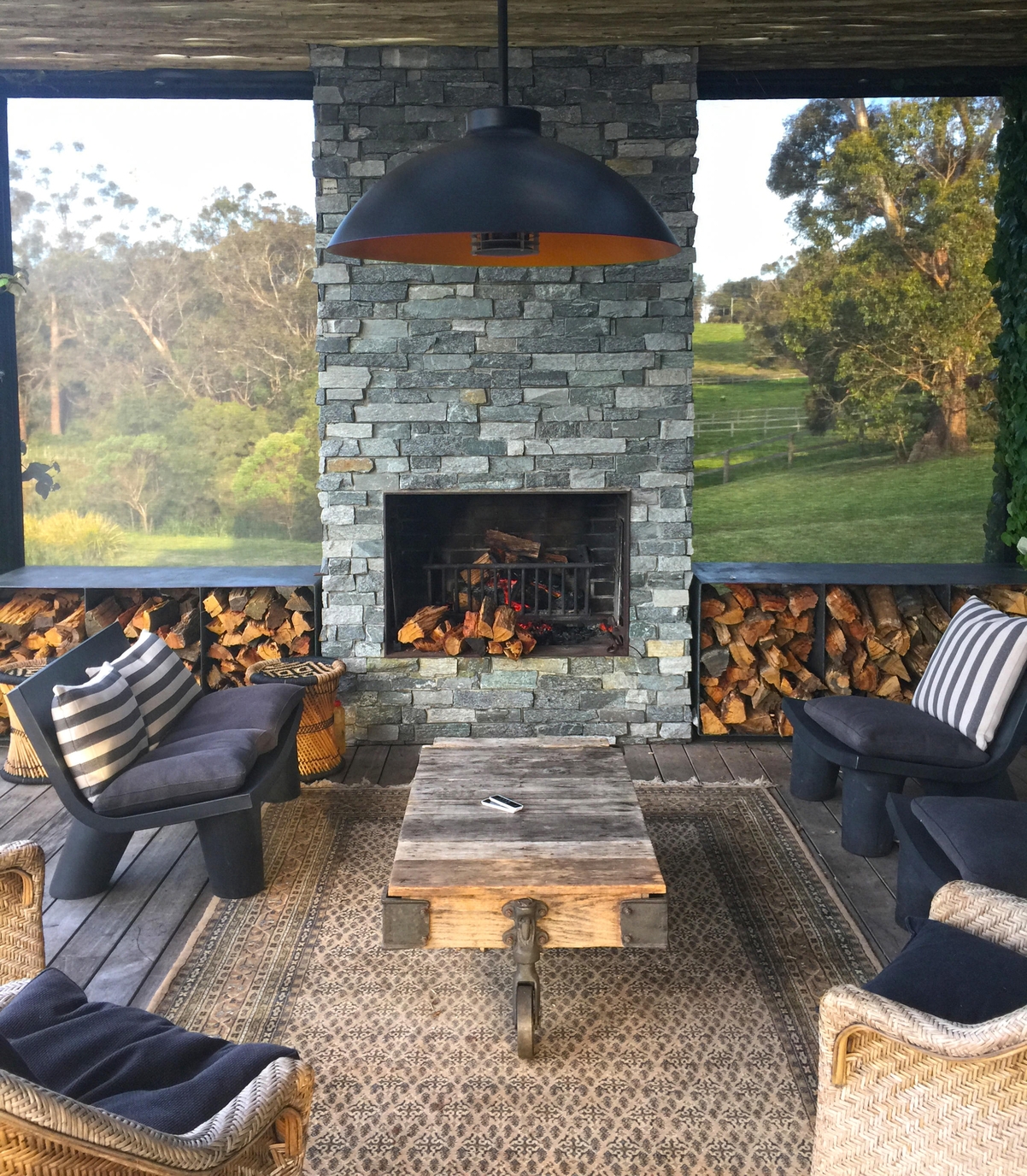 Kettal’s Zigzag fire pit brings elemental warmth to outdoor living (top), while Heatsail’s Beem (middle) and Dome (bottom) heat lamps bring electric heat and light