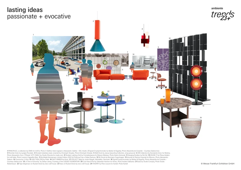 lasting ideas_passionate + evocative reflects a living theme that combines unconventional grace and new creations as the unexpected makes its way into the familiar living environment
