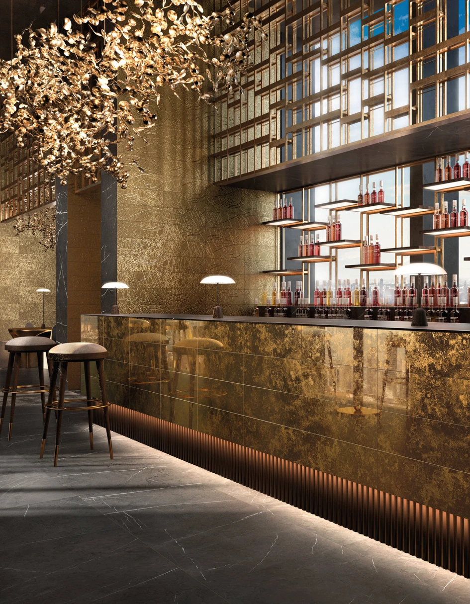 Employed indoors, Reflet from Mirage can create show-stopping glamour and a more subdued golden glow