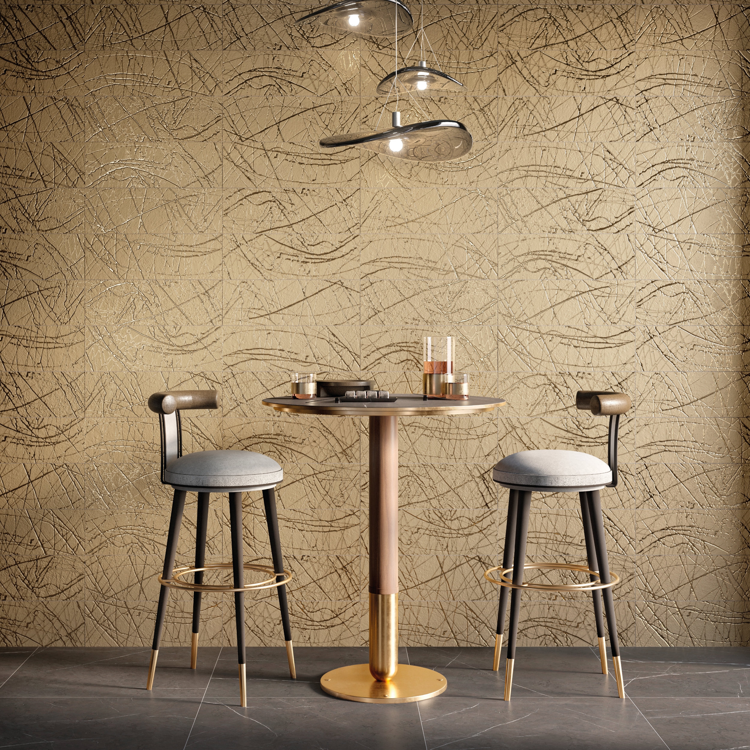 The new Reflet range is the result of almost alchemic ambition, a drive to create striking metallic tiles that work inside and out