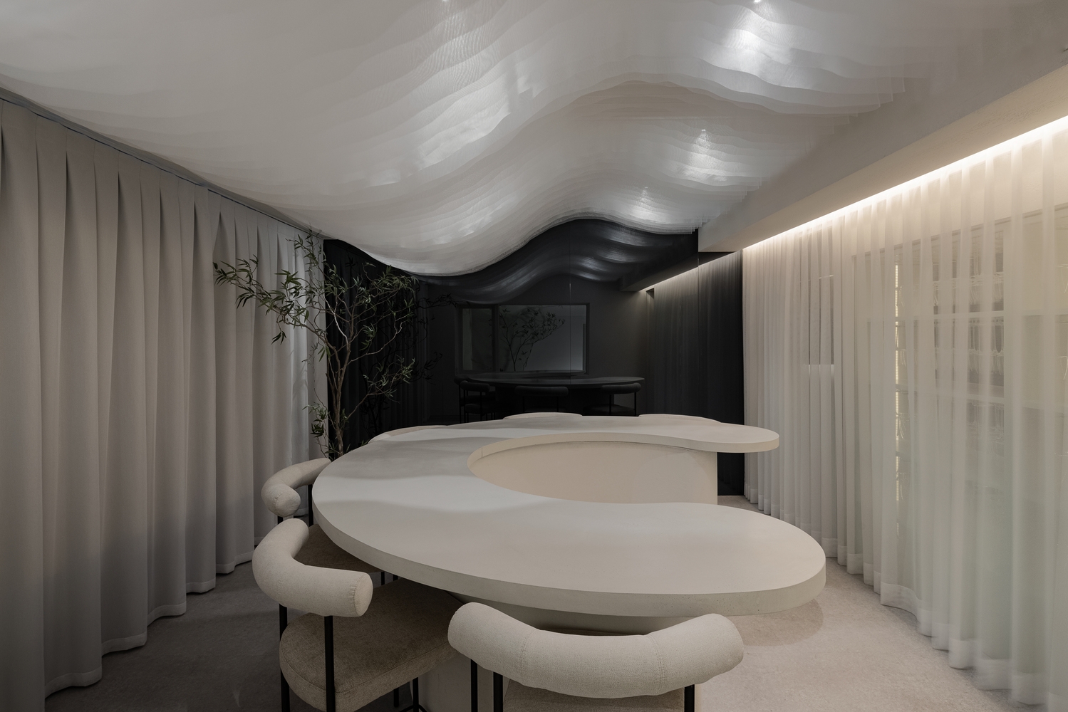 A serious wine-tasting space, the Wine Social bar is a reduced sensory environment intended to allow visitors to focus on its sommelier-curated menu. Photos: Yong-joon Choi