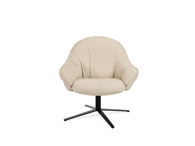 The Marie Lounge Chair offers warm embrace comfort with a hidden rocker-tilt mechanism