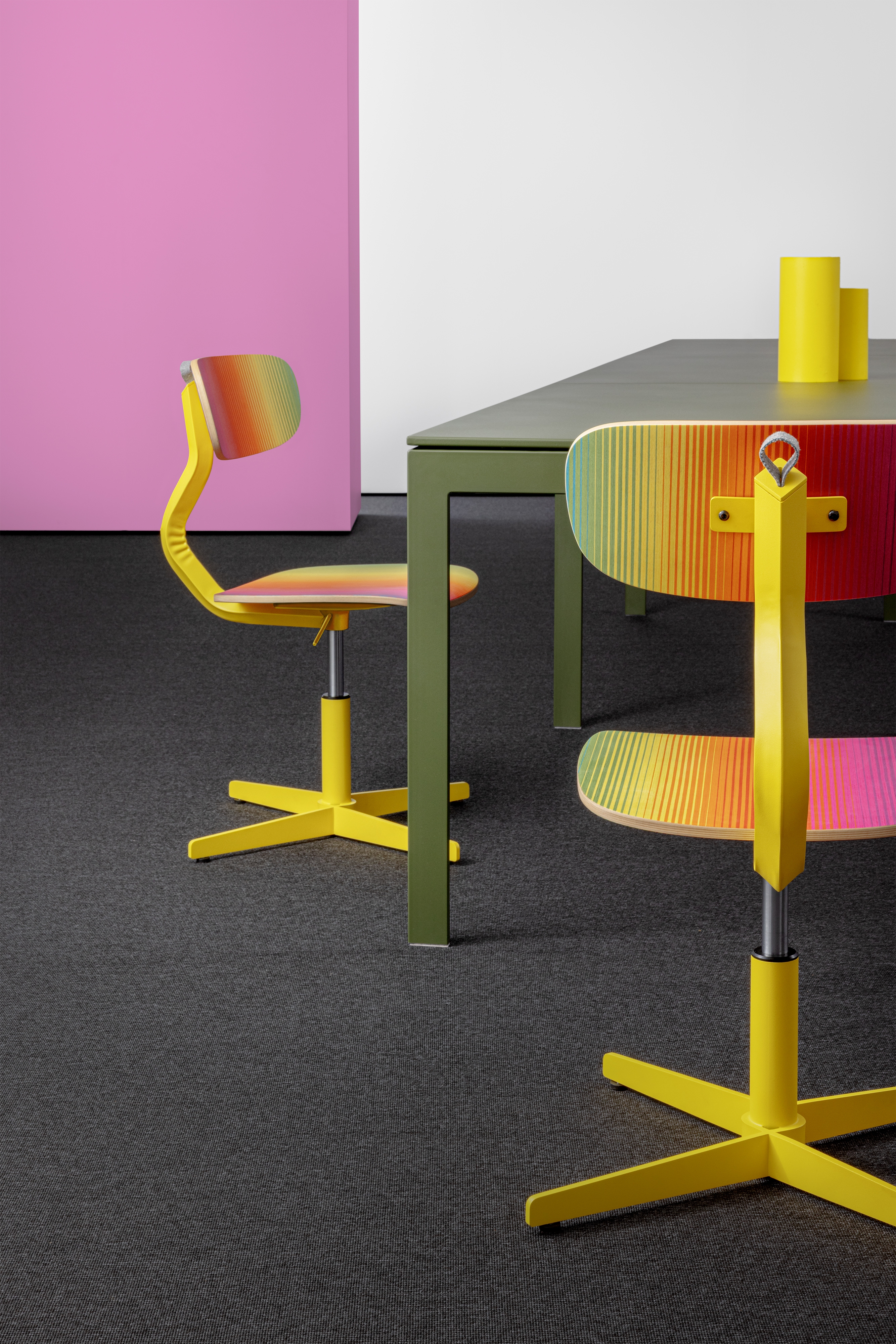 Mara’s Typo Arcobaleno Limited Edition chair, designed by AMDL CIRCLE, is a model resulting from calibrated experimentation 