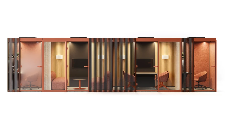 The Eden pods provide quiet, comfortable spaces with ergonomic features, including seating, air control and adjustable lighting