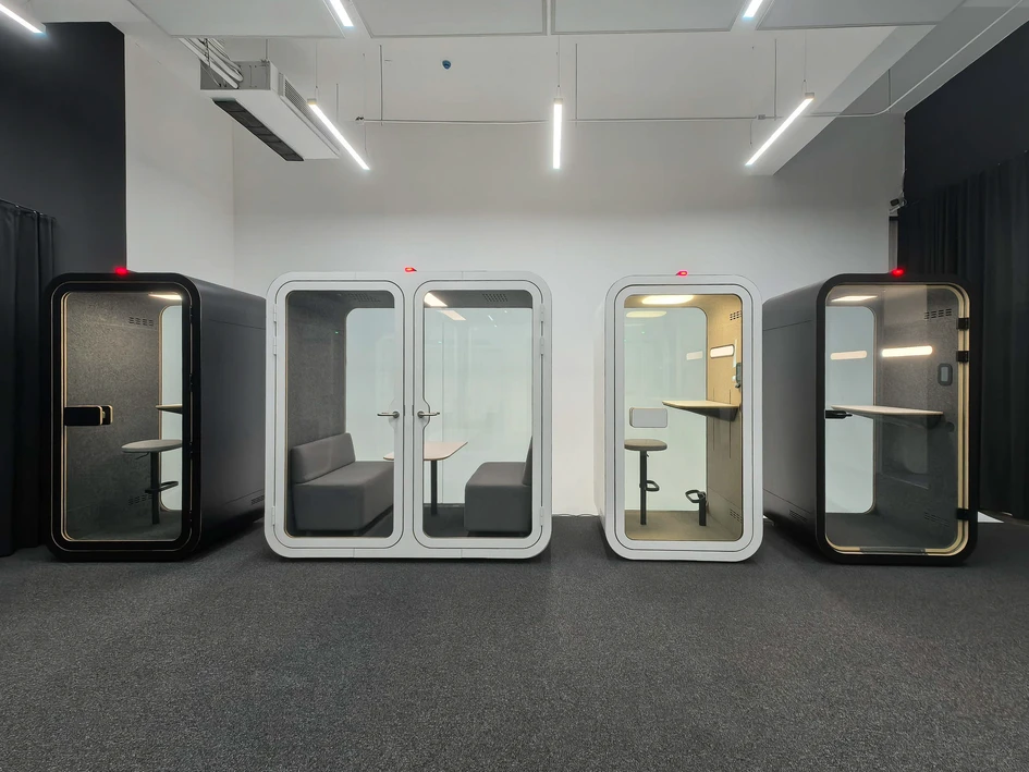 Dancoo’s pods combine ergonomic furniture with smart features, creating a more comfortable interior