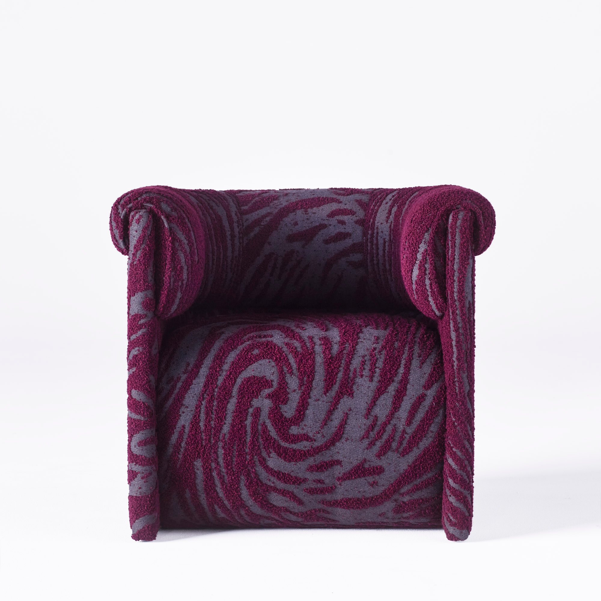 Edin and Lina Kjellvertz (top), founders of Swedish brand Dusty Deco, debuted their Decadent armchair in collaboration with Studio Stockholm (bottom)