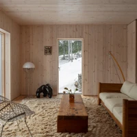 Note Design Studio have completed their first architectural project, a pine house in Ottsjö surrounded by nature. Photos: Erik Lefvander