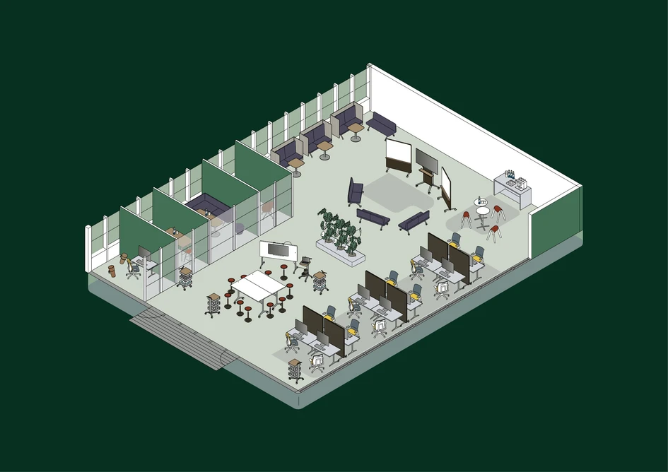 Smart and striking: The Confair Next series provides flexible elements that support movement, focus and idea sharing