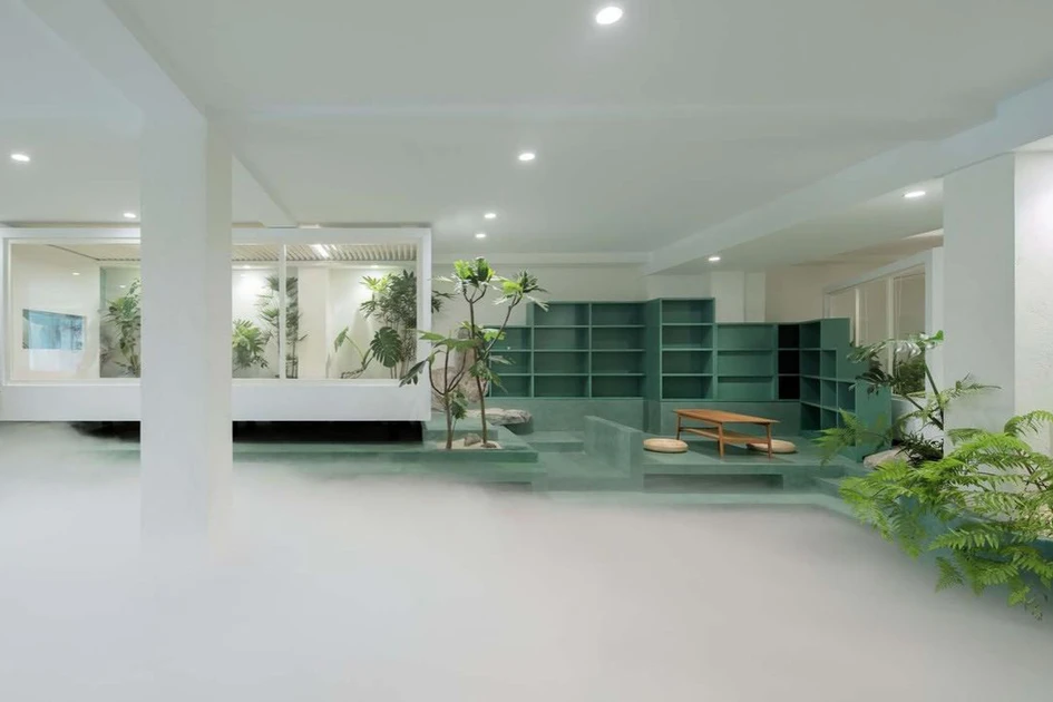 JieJie Studio’s Green Cloud House is a peaceful tea garden space inside the Sheyu World bookstore in Beijing, China. Photo: Ahi Xia