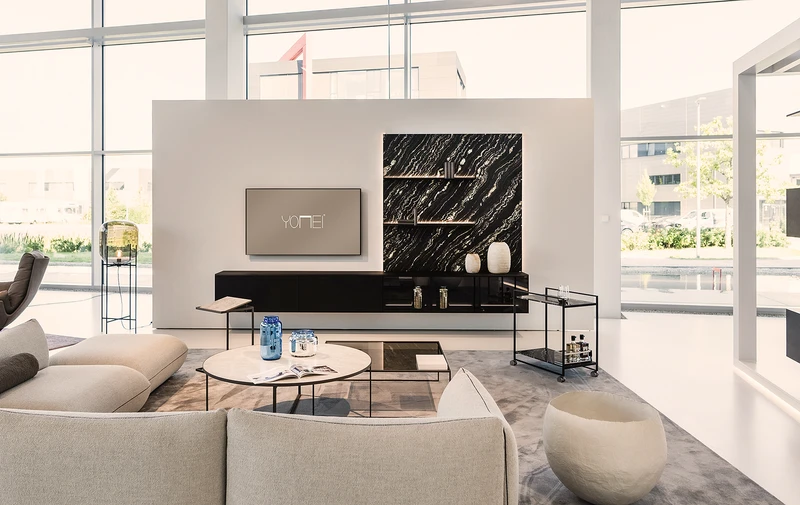 Inspiration: In the showroom section, the furniture can be viewed on its own or in the form of a room scenario