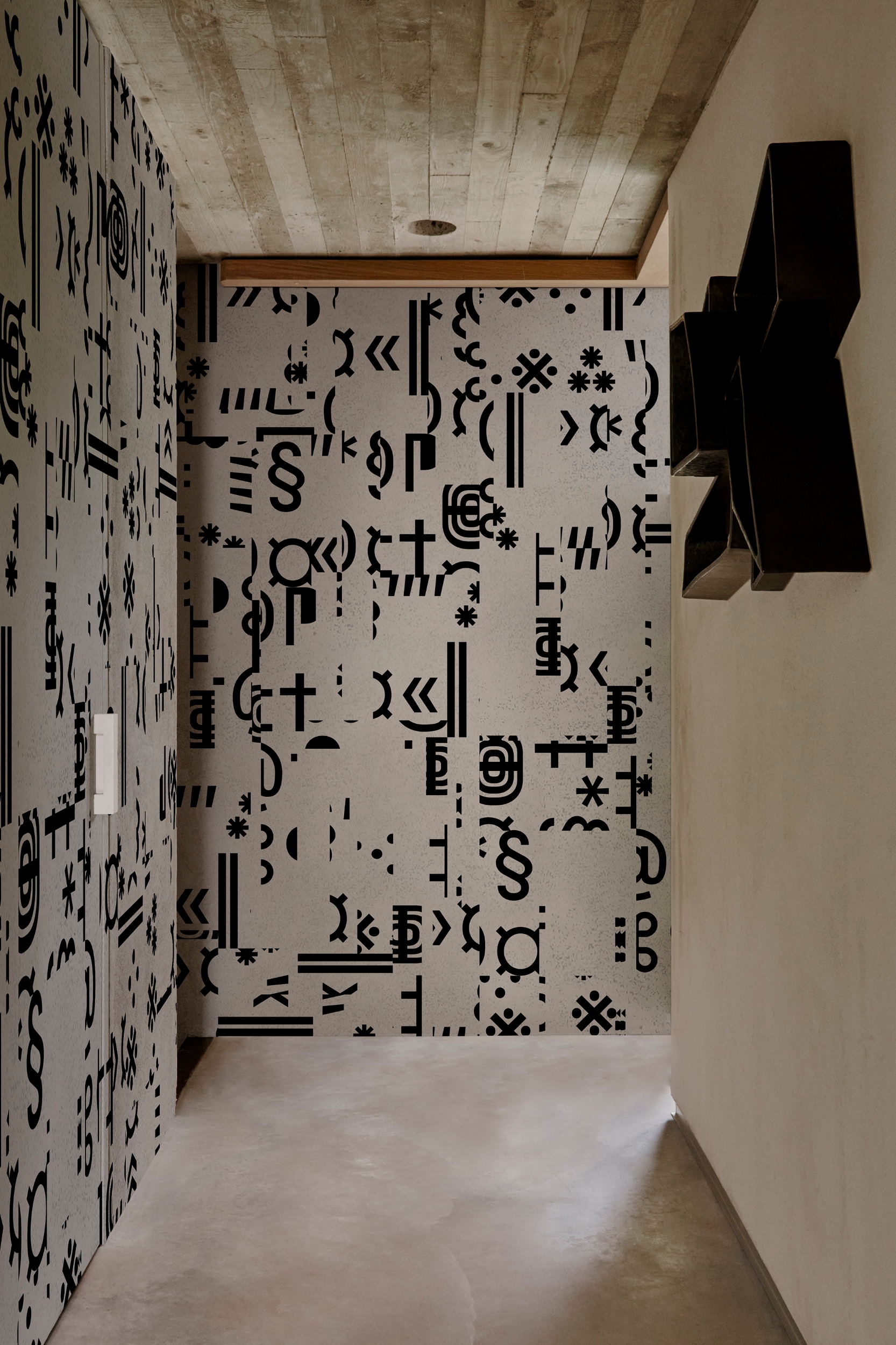These three wallpapers represent the warm, domestic mood of ‘Cocoon’; pictured here ‘African Canvas’ (top), ‘Field of gold’ (middle) and ‘Geroglifici’ (bottom)