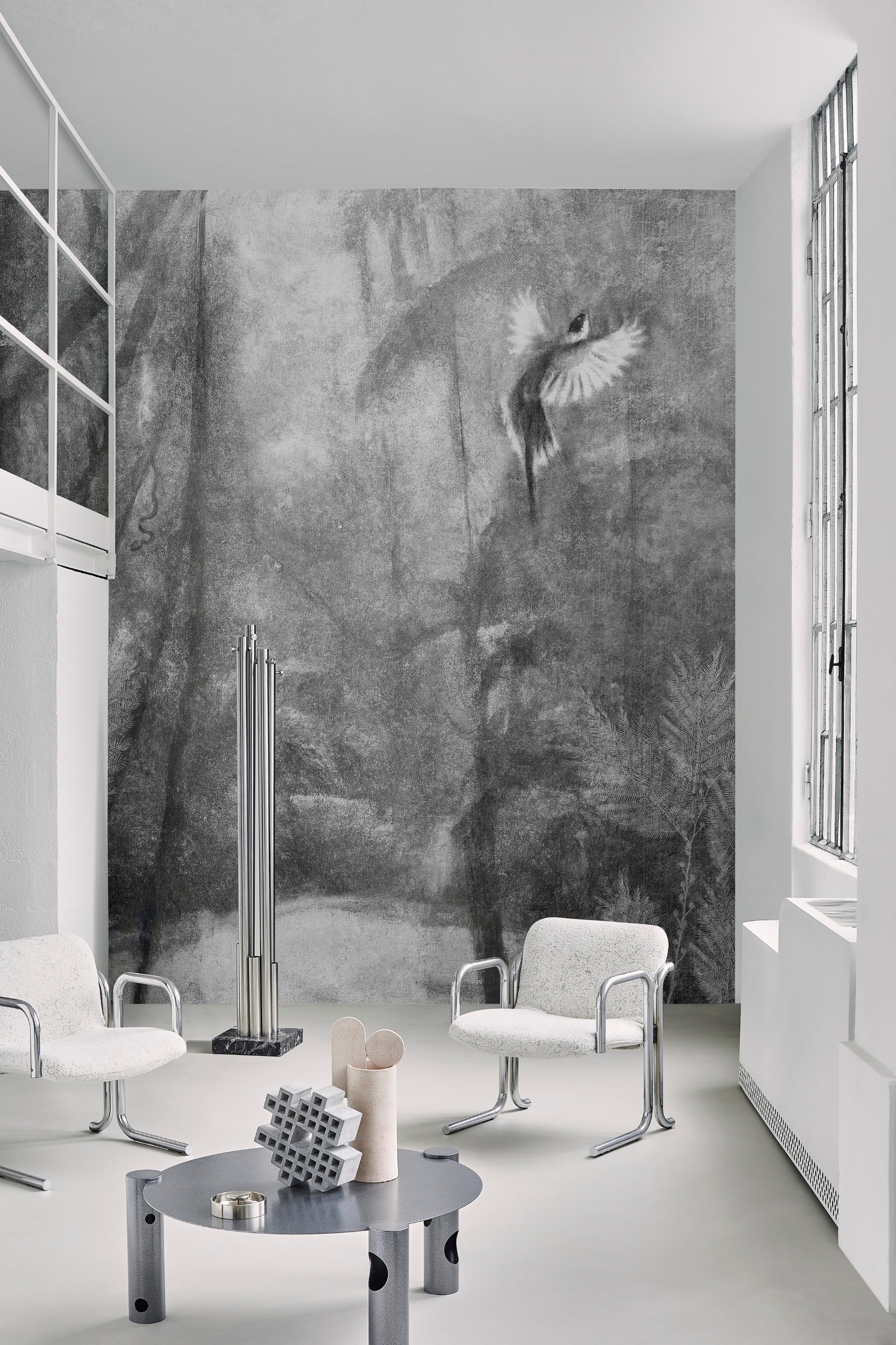 The contemporary collection’s Post Metaverse mood includes ‘Cubic’ (above) by art and design atelier Draga&Aurel and ‘Vision’ by Wall&decò’s Christian Benini