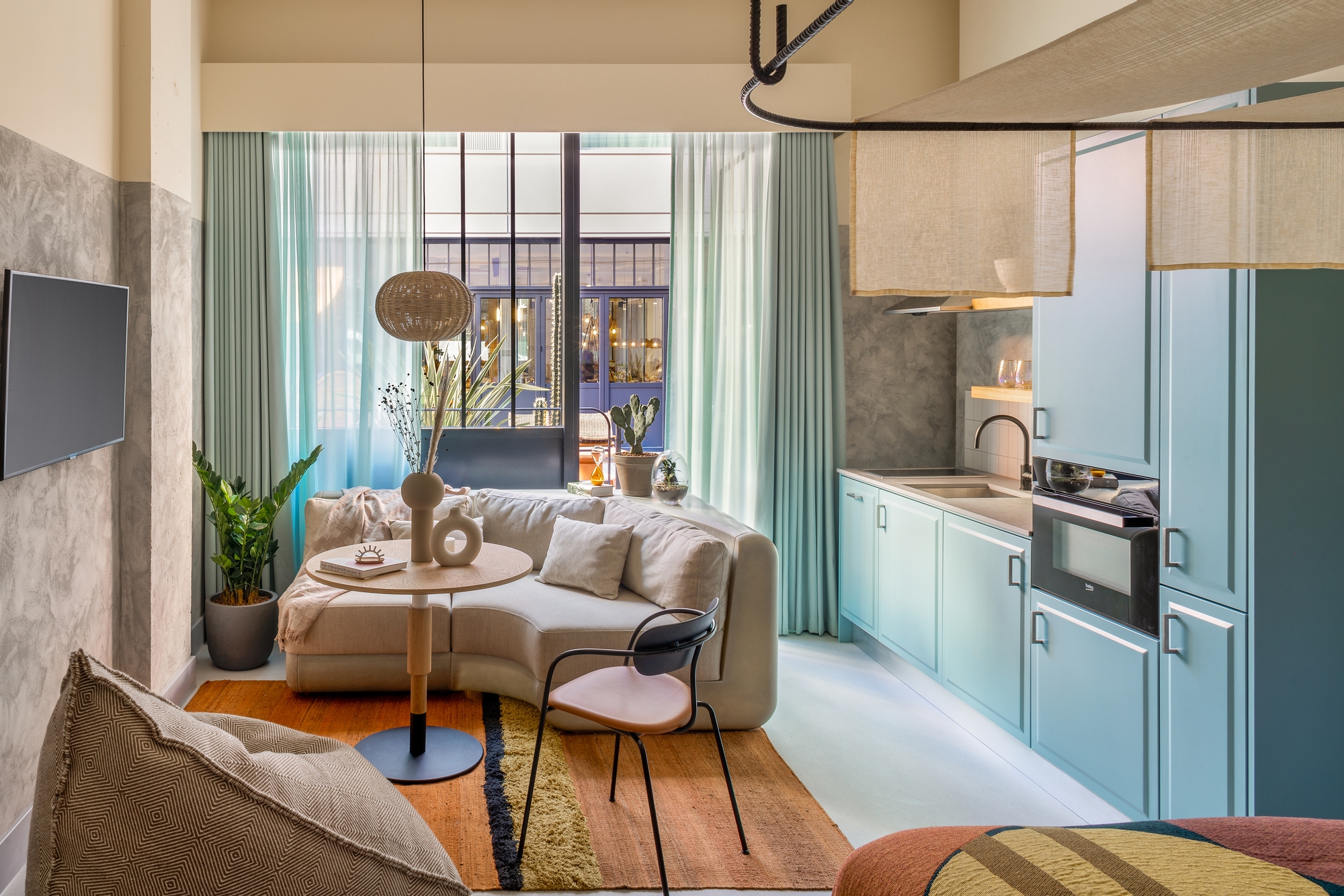 The Bermonds Locke Hotel, by Holloway Li, is designed to be lived in. Fully functional in-room kitchens and laundry facilities make sure longer-term guests are comfortable. Photo: Edmund Dabney