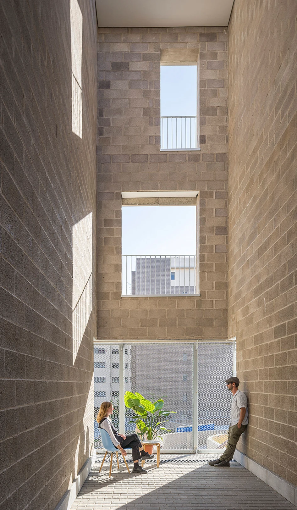 Outdoor and indoor courtyards allow the well-ventilated 159 Social Housing Units to provide cool respite in the heat of Madrid. Photo: Imagen Subliminal (Miguel de Guzmán + Rocío Romero)