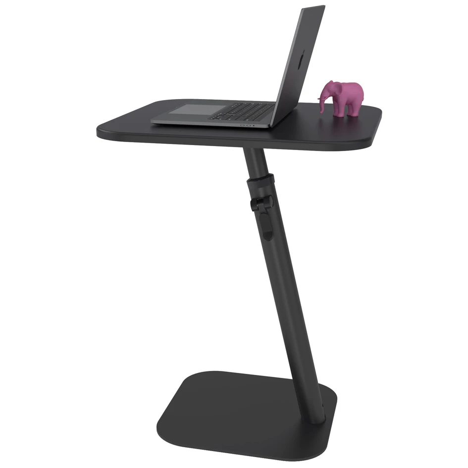 The key to the Bento laptop table's go-anywhere appeal is its super stable footing, raked pole and height-adjustable worktop