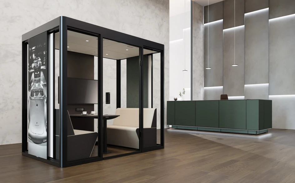 Maximum accessibility meets timeless design. The Cube 4.0 Dialogue offers space for up to four people and creates modern retreat landscapes for meetings in the team