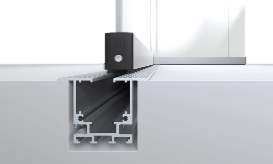 Profile detail for Proline T, with a recessed-flat floor rail