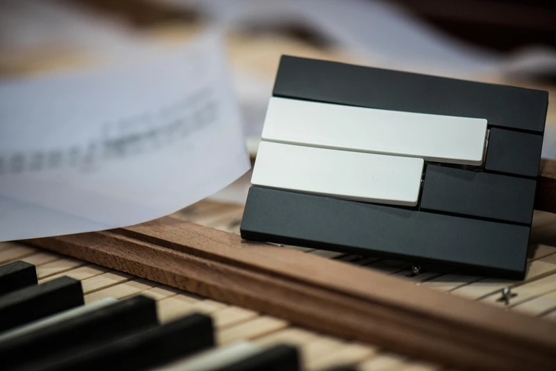 The two-tone, two-way piano-key switch from Lithoss literally turns light switch design on its side