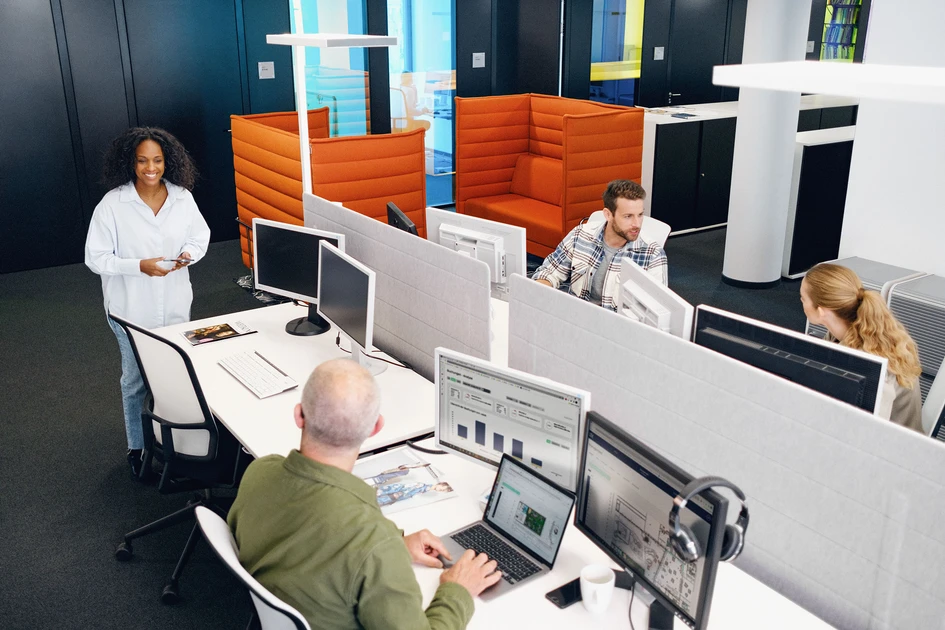 Waldmann's biodynamic indoor office lighting orients itself towards the cycle of natural daylight throughout the course of the day