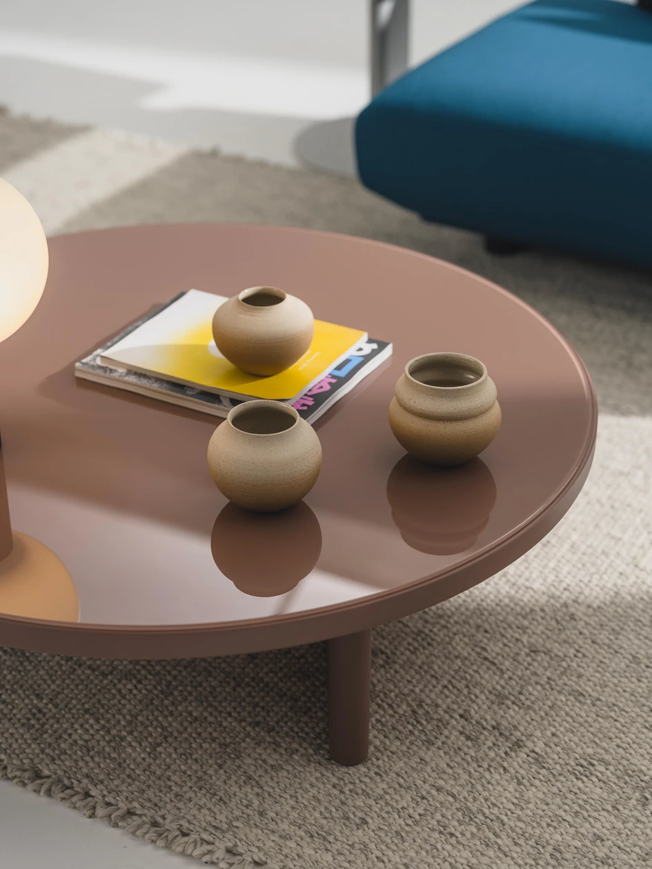 Doshi Levien's new Roopa table got its name from the Indian word 'roop', meaning form, shape or appearance. The duo also expanded its Shaal collection this year, adding a chaise longue, daybed and pouf to the family