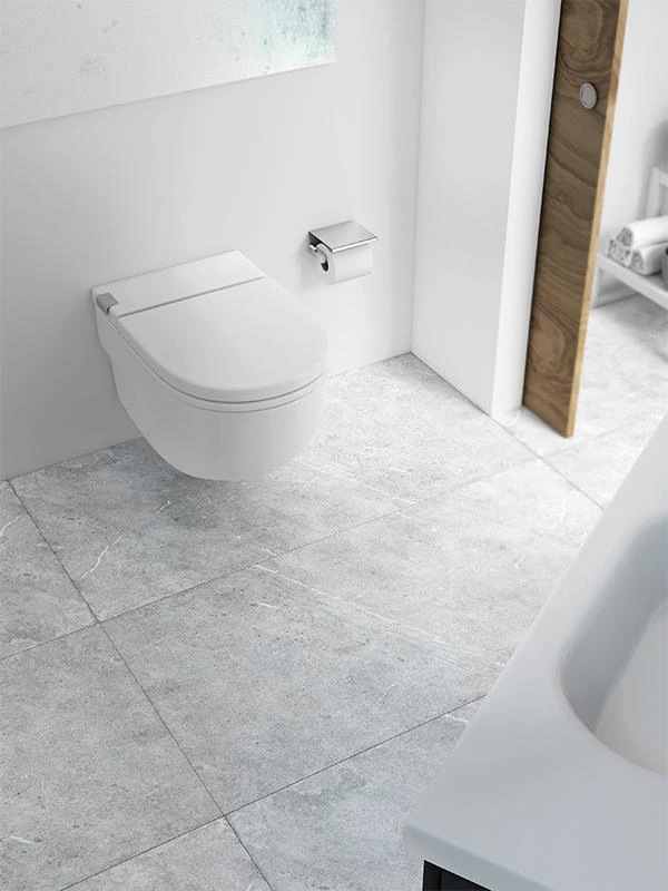 Roca’s In-Tank WC hides the cistern in the toilet itself (top), meaning there’s no need for a tank, either in the wall or out, and the flush mechanism is at a lower, easier-to-reach height (bottom)