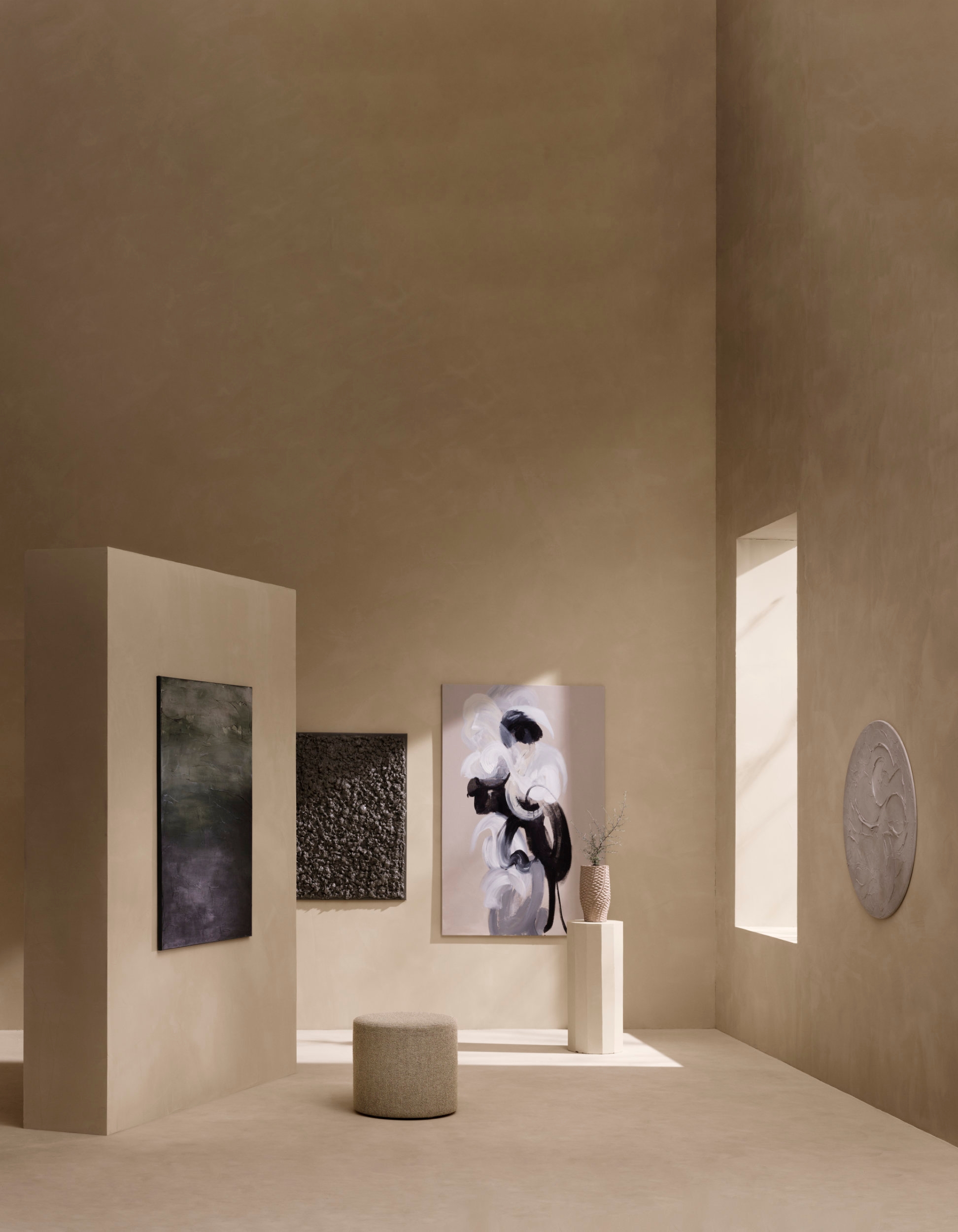 Materiality is brought into the spotlight with the new Gallery collection of unique wall art pieces created by artists for Malerifabrikken and BoConcept 