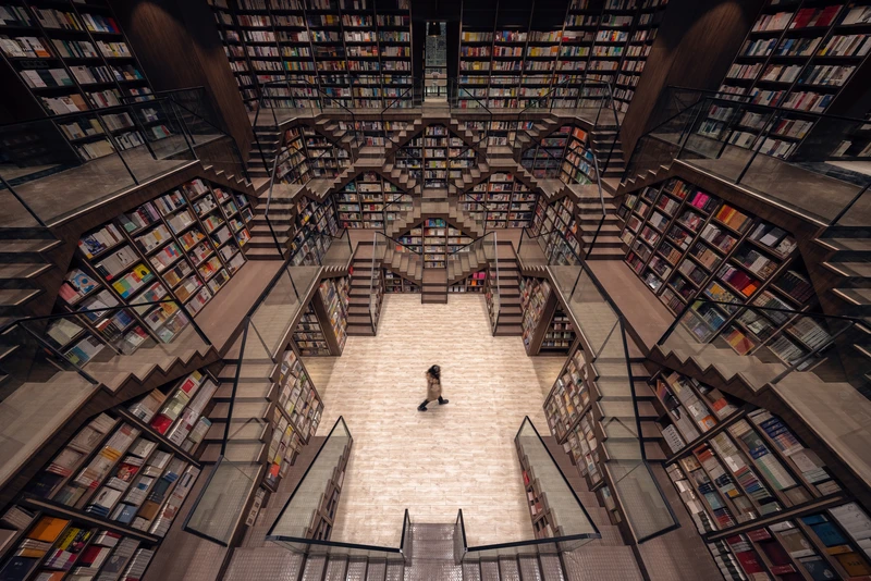 Seemingly set inside the mind of MC Escher, the Chongqing Zhongshuge Bookstore combines split staircases and multiple mezzanine layers to keep near-infinite bookshelves in view. Photos: Feng Shao