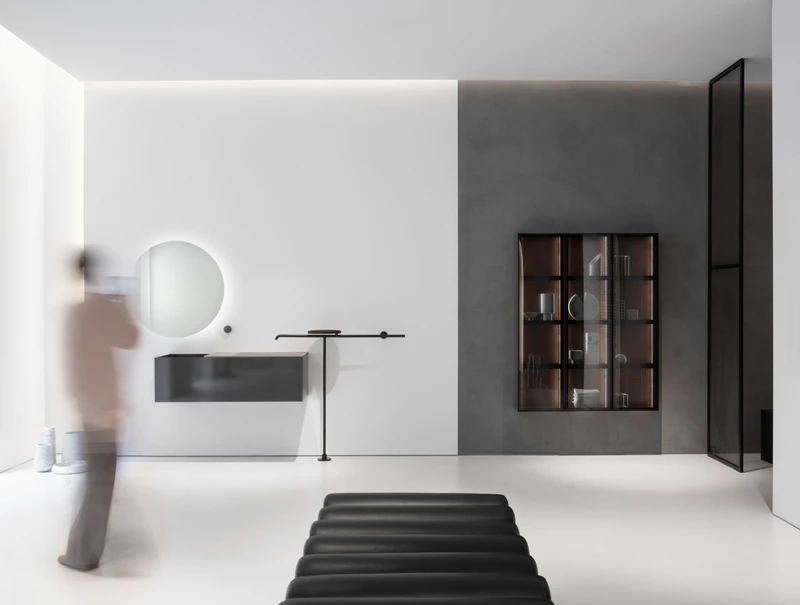 MA, a new bathroom collection by Fosters + Partners, is named after a Japanese term meaning ‘the spaces in between’. The individual elements are composed like pieces of sculpture with room to breathe