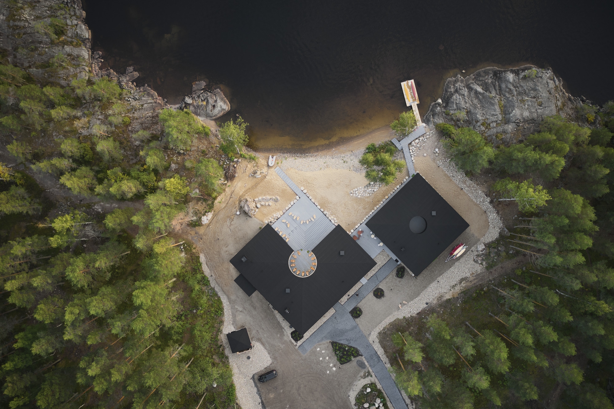 The carefully-placed Raga Svara Wellness Center seems like it’s been in place for centuries, allowing vegetation to grow back up around it, filling it with the peacefulness of nature. Photos: Vinay Panjwani